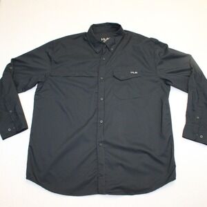 Huk Pursuit Fishing Shirt Mens XXL Black Long Sleeve Ventilated Button Down
